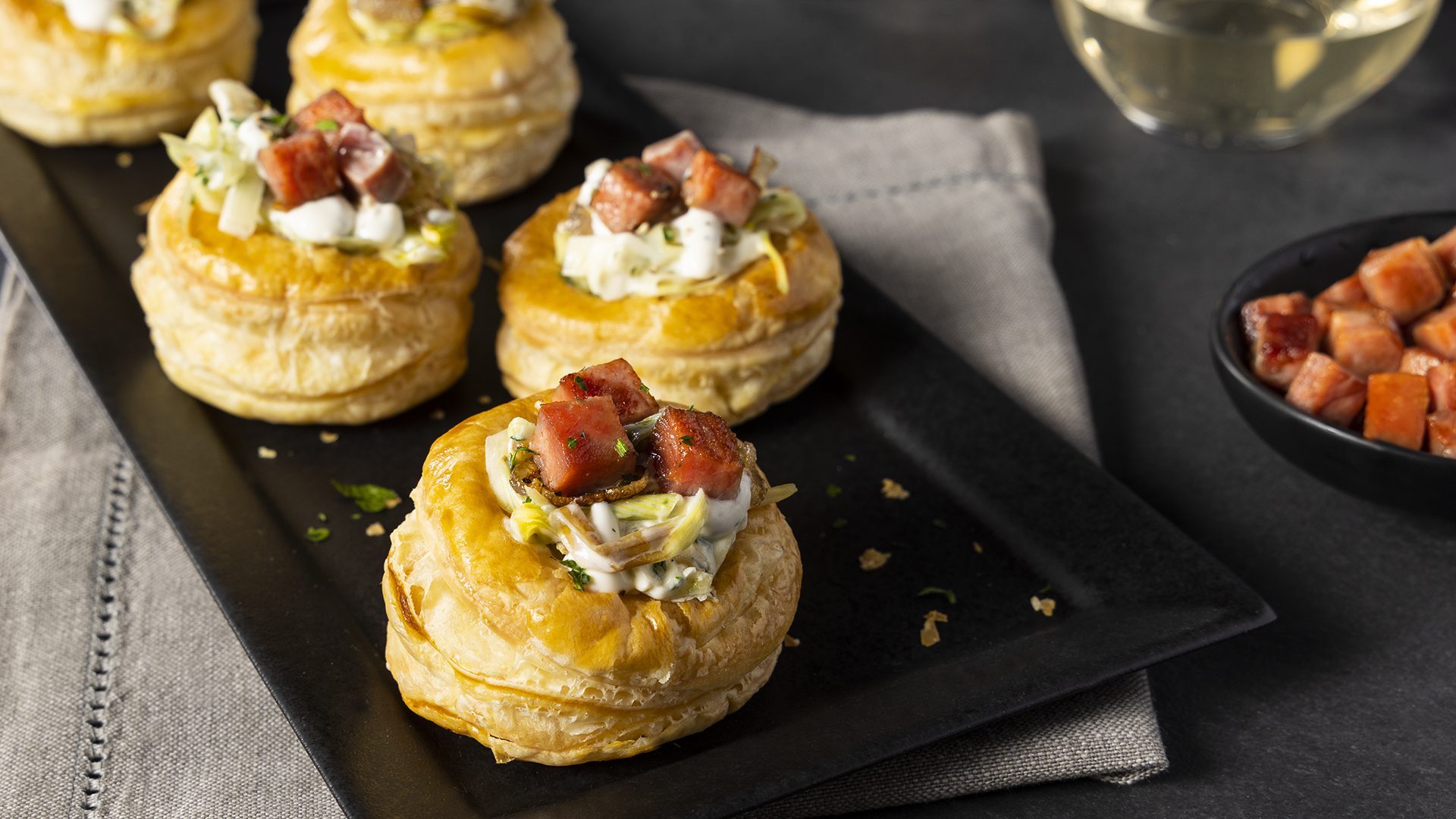 Vol-au-vent au jambon et au poireau