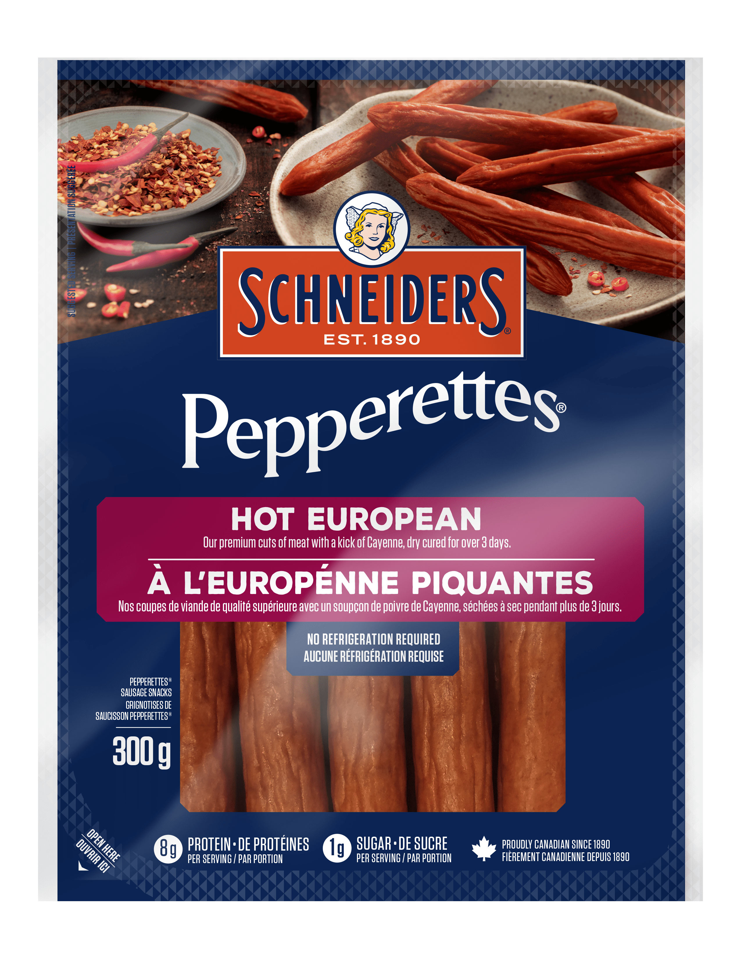 Bâtonnets de saucisson à l'européenne piquants Pepperette Schneiders