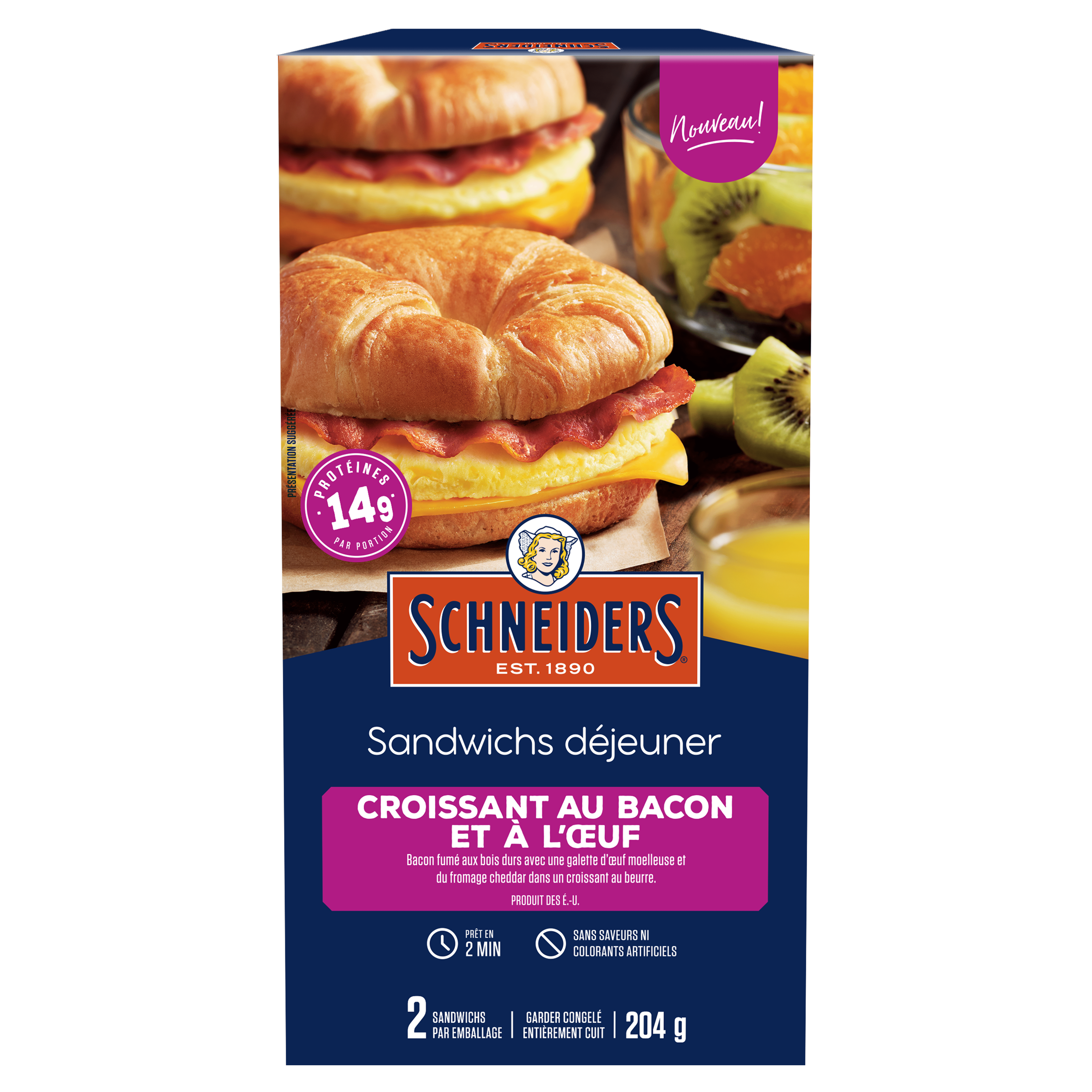 Croissant au bacon et à l'œuf