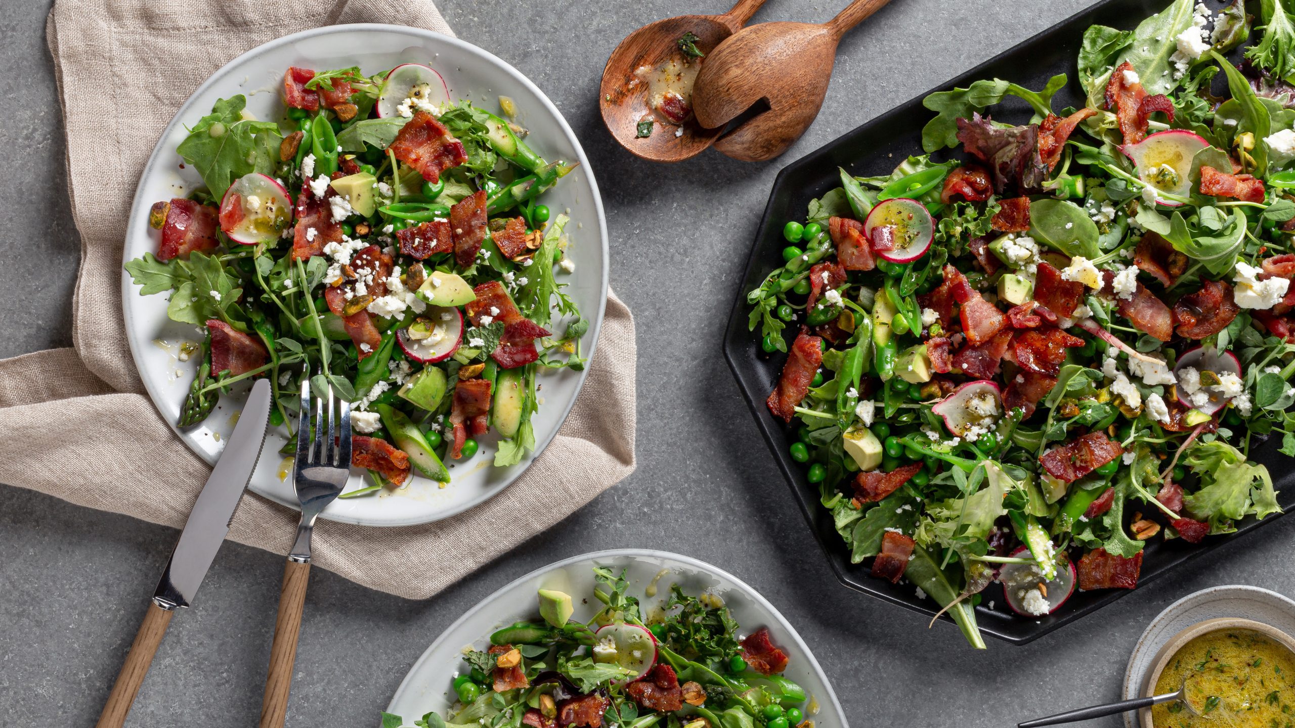 Sweet Pea Salad with Crispy Double Smoked Bacon - Schneiders