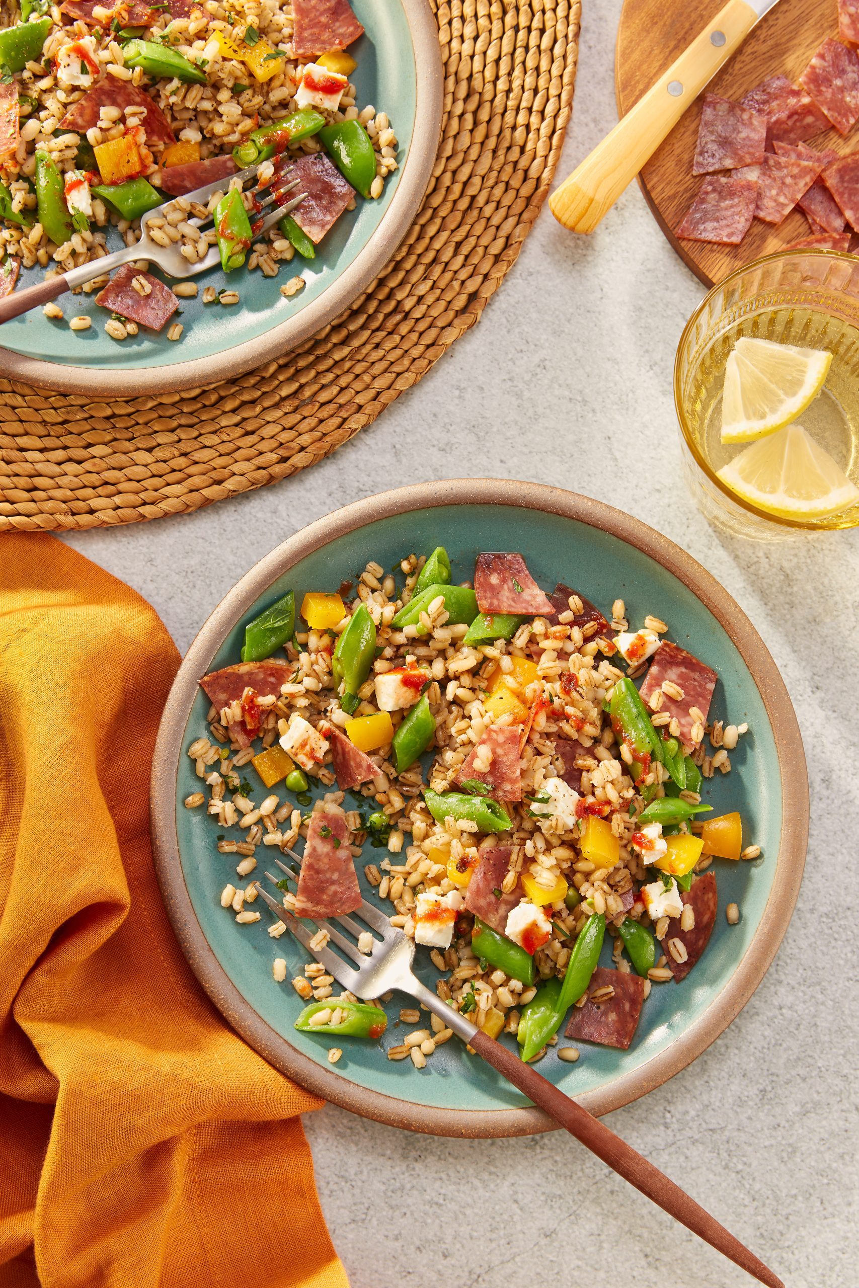 Summer Sausage and Farro Salad with Sweet Tomato Vinaigrette Schneiders