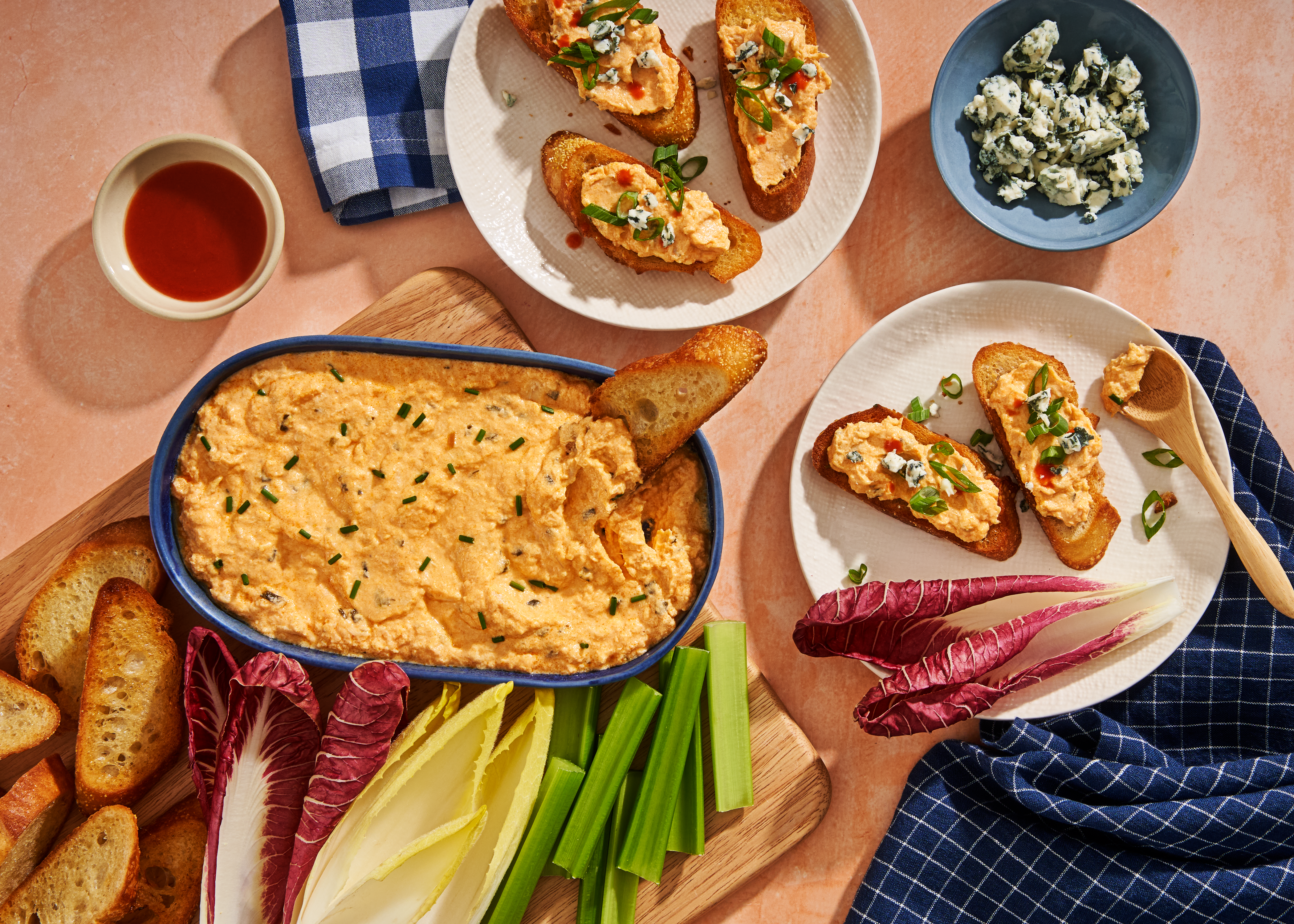 Toasty Baguette & Buffalo Chicken Dip